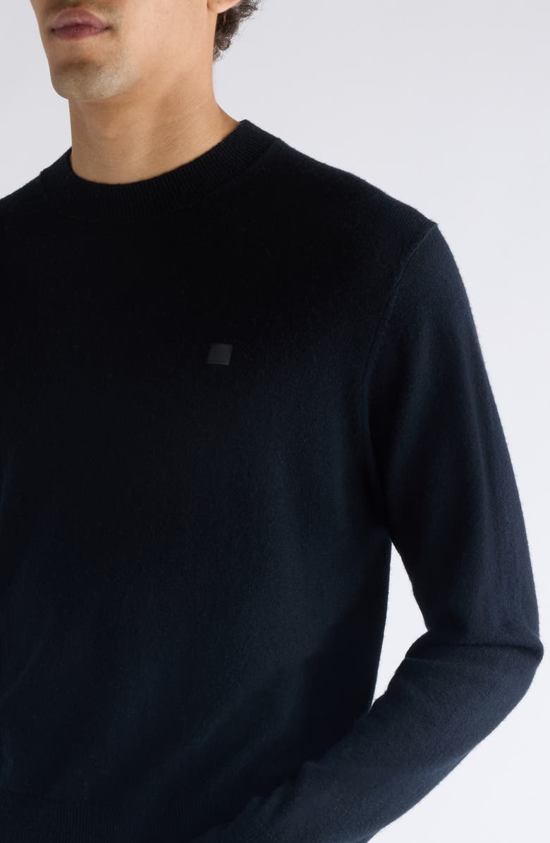 Acne Studios Kalas Core Face Patch Wool
Yak Hair Sweater, Alternate, color, Black