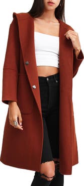 Belle & Bloom Walk This Way Hooded Wool Blend Coat