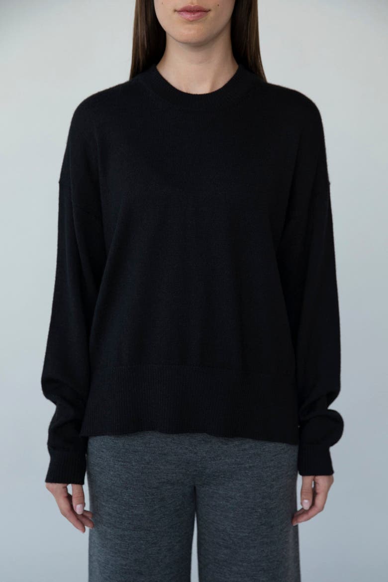 Crew Neck Pullover, Main, color, BLACK