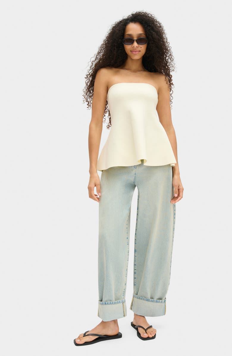 ALIGNE Amy Flared Strapless Top, Alternate, color, Ivory