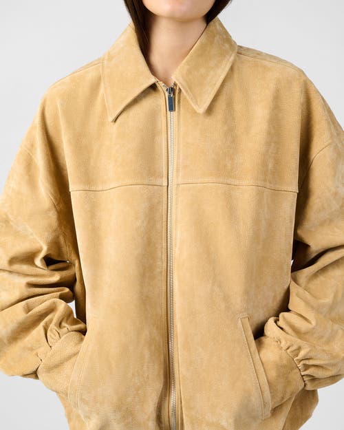 Weworewhat Premium Suede Bomber Jacket In Multi