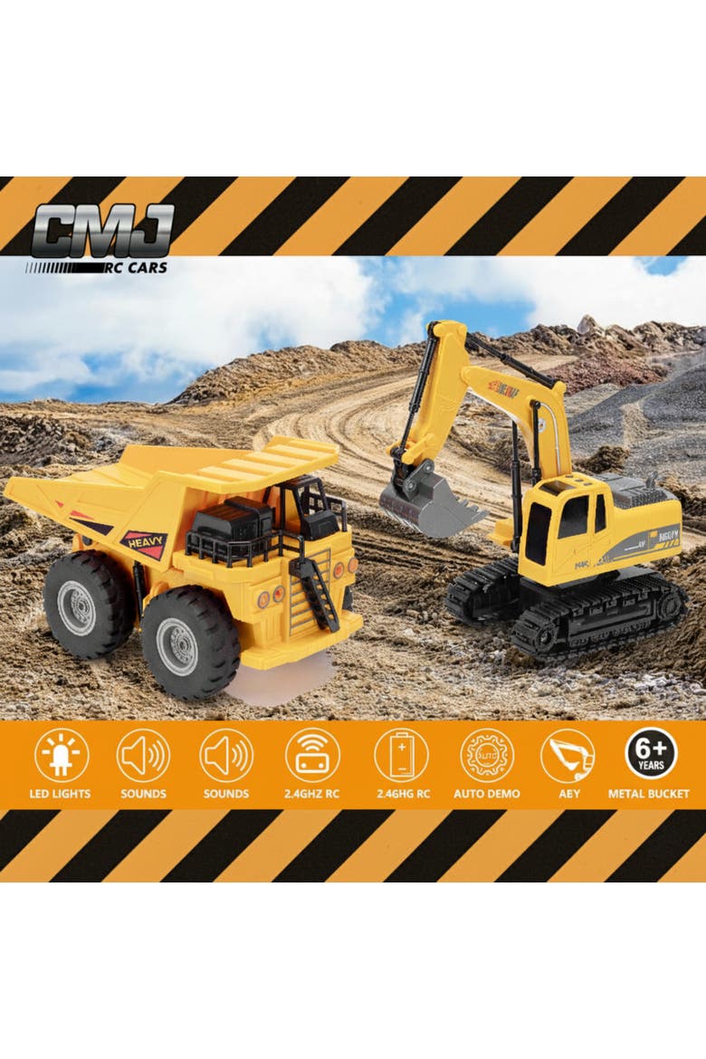 Twin Pack Digger and Dumper - 1/24 Scale Remote Control Vehicle, Alternate, color, Multicolored