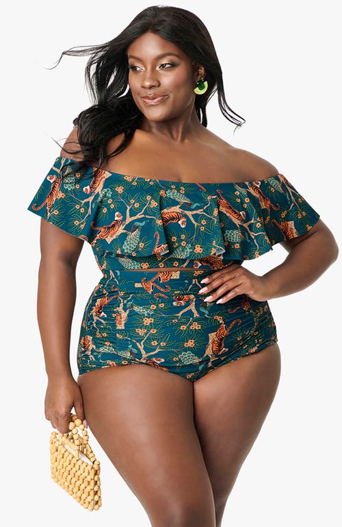 UNIQUE VINTAGE UNIQUE VINTAGE PLUS SIZE MONROE HIGH WAIST BIKINI BOTTOM