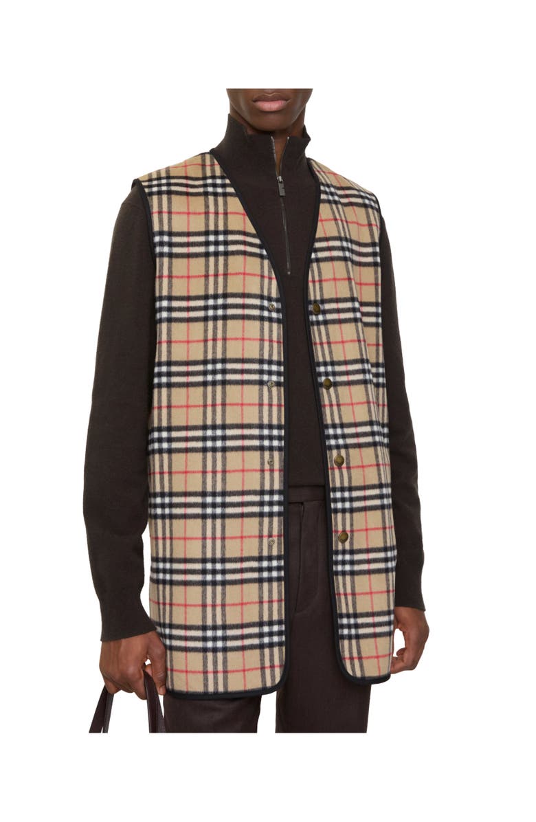 Burberry Check Wool Cashmere Warmer, Alternate, color, 