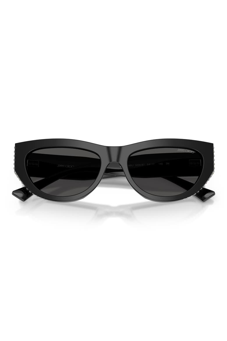 54mm Cat Eye Sunglasses, Alternate, color, BLACK/ DARK GREY