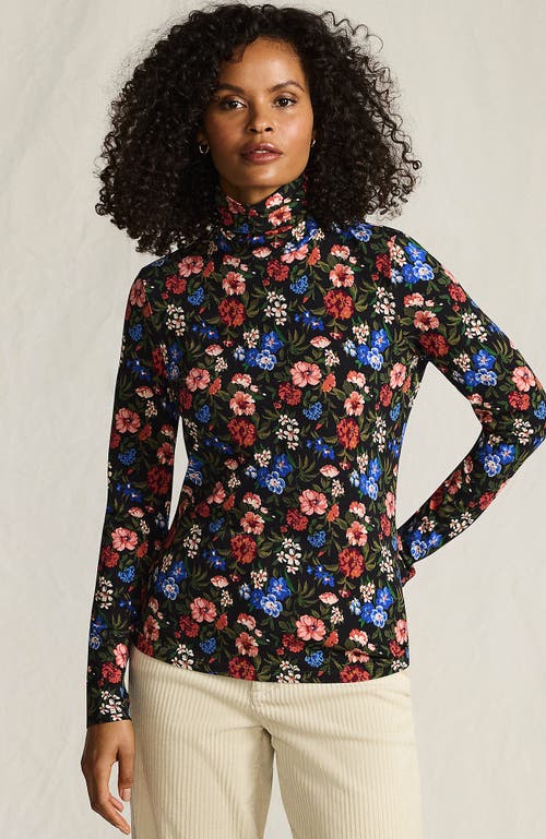 Lands' End Lightweight Jersey Skimming Long Sleeve Turtleneck In Multi