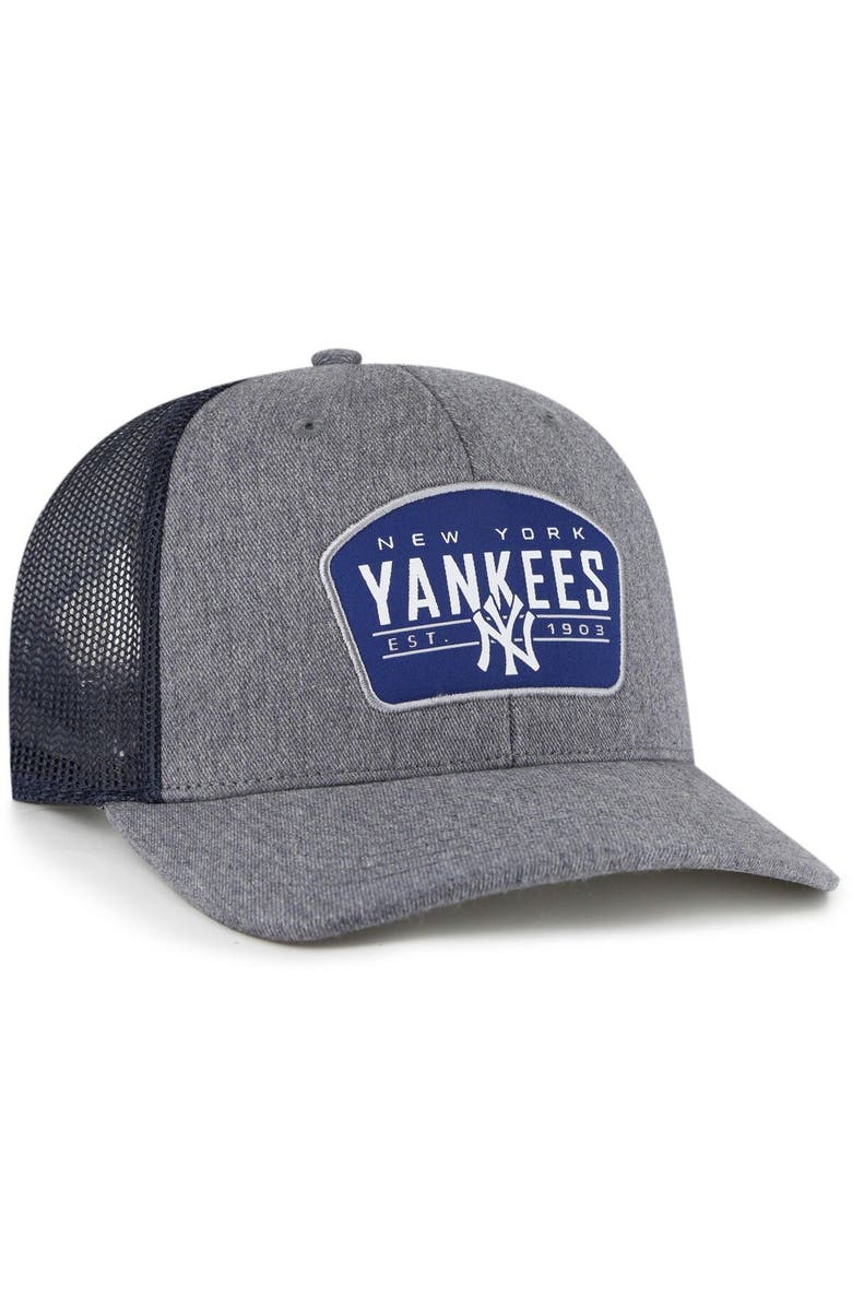 '47 Men's '47 Charcoal/Navy New York Yankees Slate Trucker Snapback Hat, Alternate, color, Charcoal