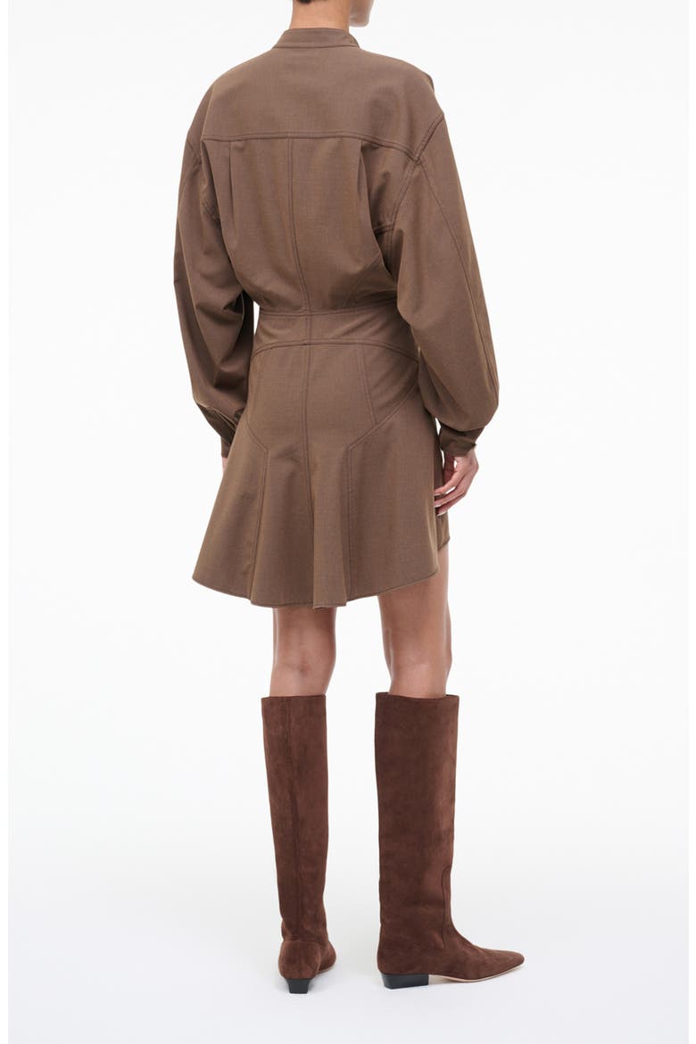Kiln High-Low Long Sleeve Shirtdress, Alternate, color, NUTMEG