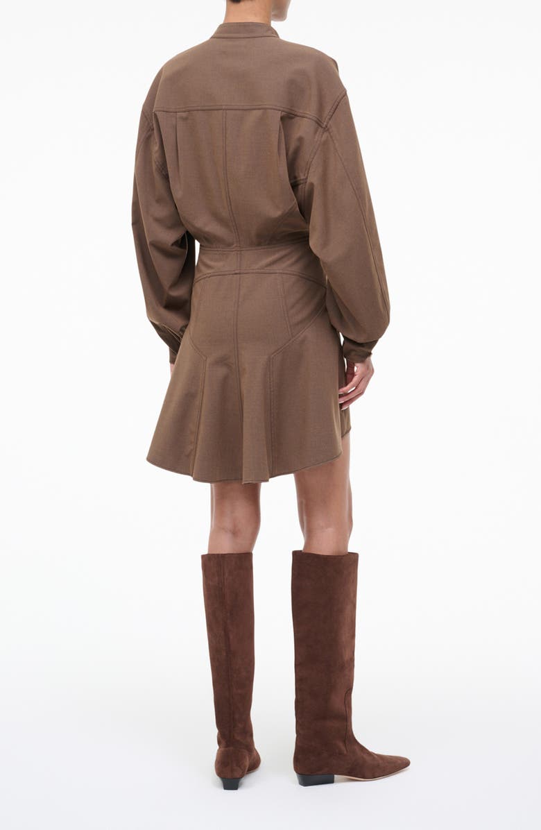 STAUD Kiln High-Low Long Sleeve Shirtdress, Alternate, color, Nutmeg