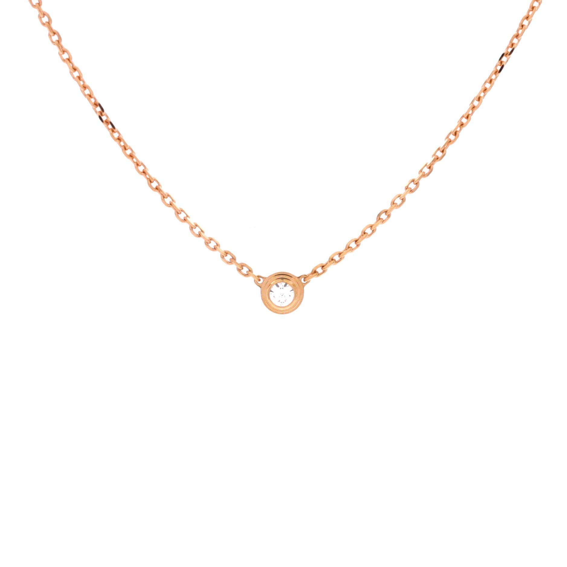 Cartier D'Amour Pendant Necklace 18K Rose Gold with Diamond XS, Main, color, Metallic Gold