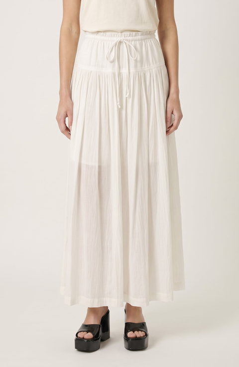 Paperbag Waist Wide Leg Pants with Drawstring and Gathered Yoke