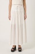 Modenaire Paperbag Waist Wide Leg Pants with Drawstring and Gathered Yoke