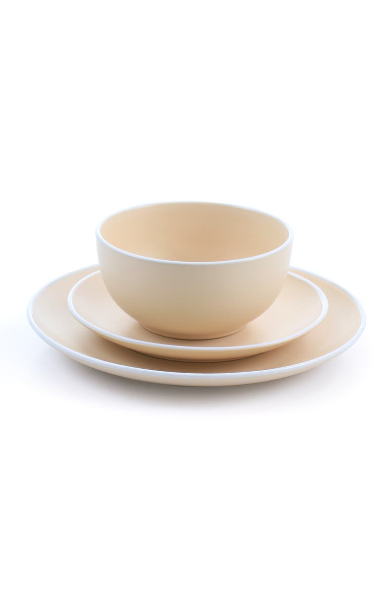 Spice By Tia Mowry Creamy Tahini 12 piece Stoneware Dinnerware Set, Alternate, color, Matte Orange