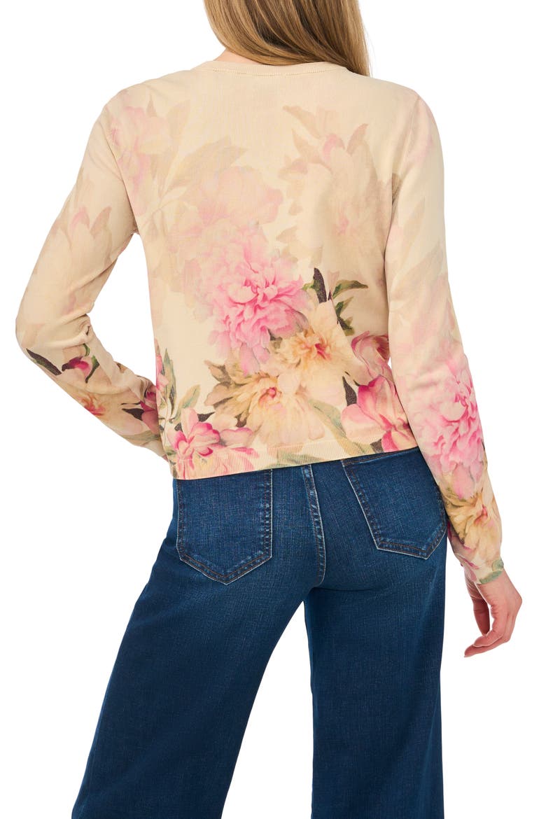 Kara Floral Cardigan, Alternate, color, MAPLE BUTTER