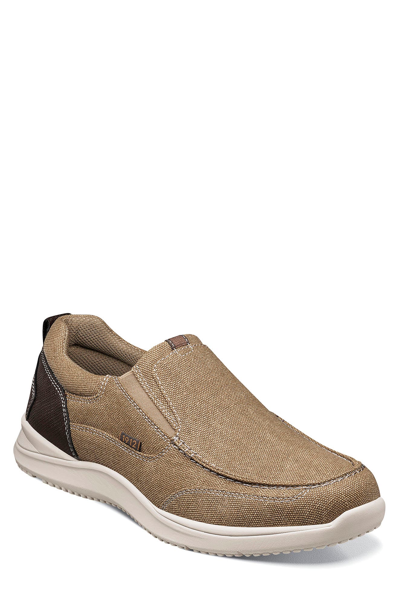 NUNN BUSH Conway Canvas Moc Toe Slip-On Sneaker - Wide Width Available, Main, color, 