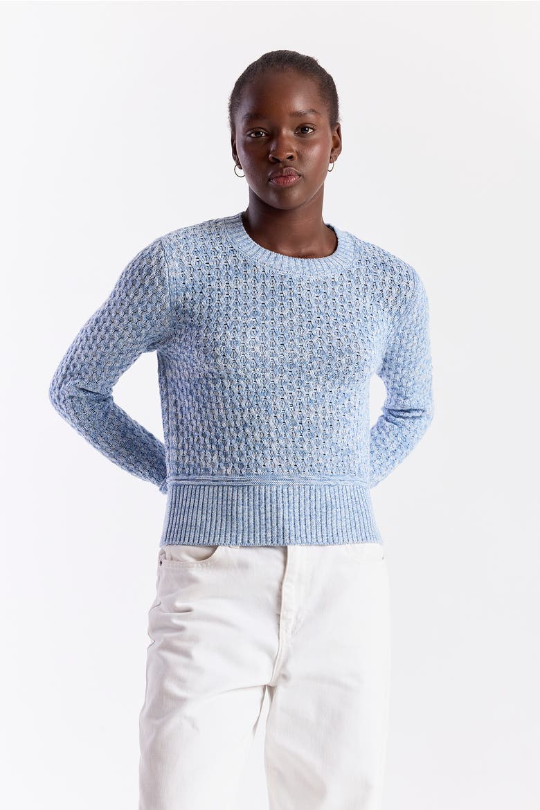Cable Twist Yarn Sweater, Alternate, color, Skyline