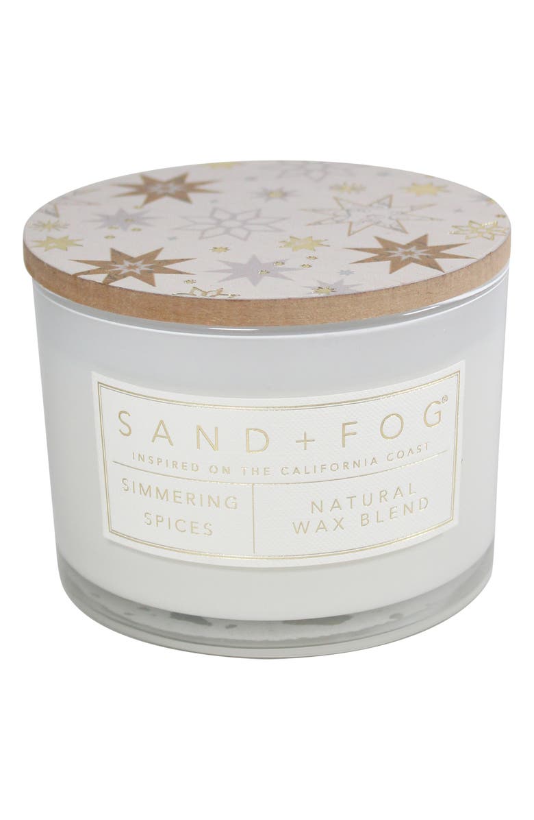 SAND AND FOG Simmering Spices Two-Wick Candle, Main, color, White