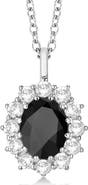 ALLUREZ Oval Onyx and Diamond Pendant Necklace 14k