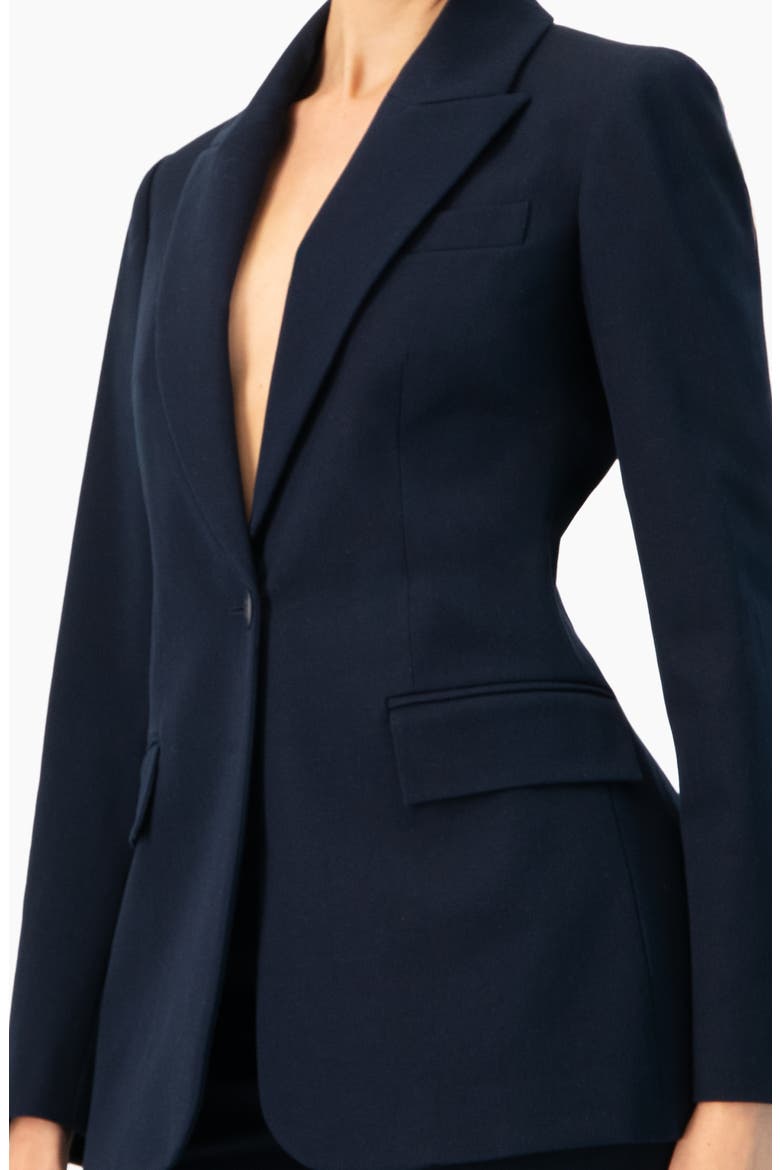 Single-Button Blazer, Alternate, color, Navy Blue