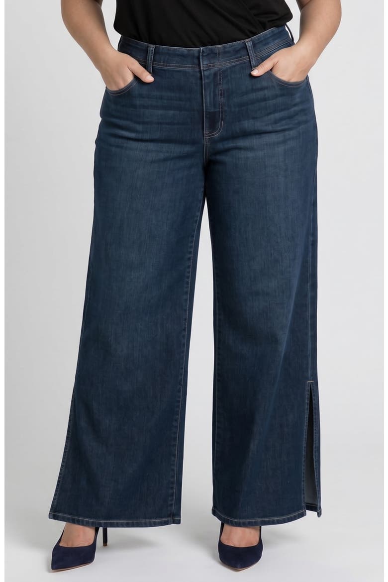 Weekender Side Slit Wide Leg Jeans, Main, color, DUSKFALL