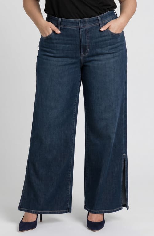 Liverpool Los Angeles Weekend Side Slit Wide Leg Jeans in Duskfall at Nordstrom, Size 14W