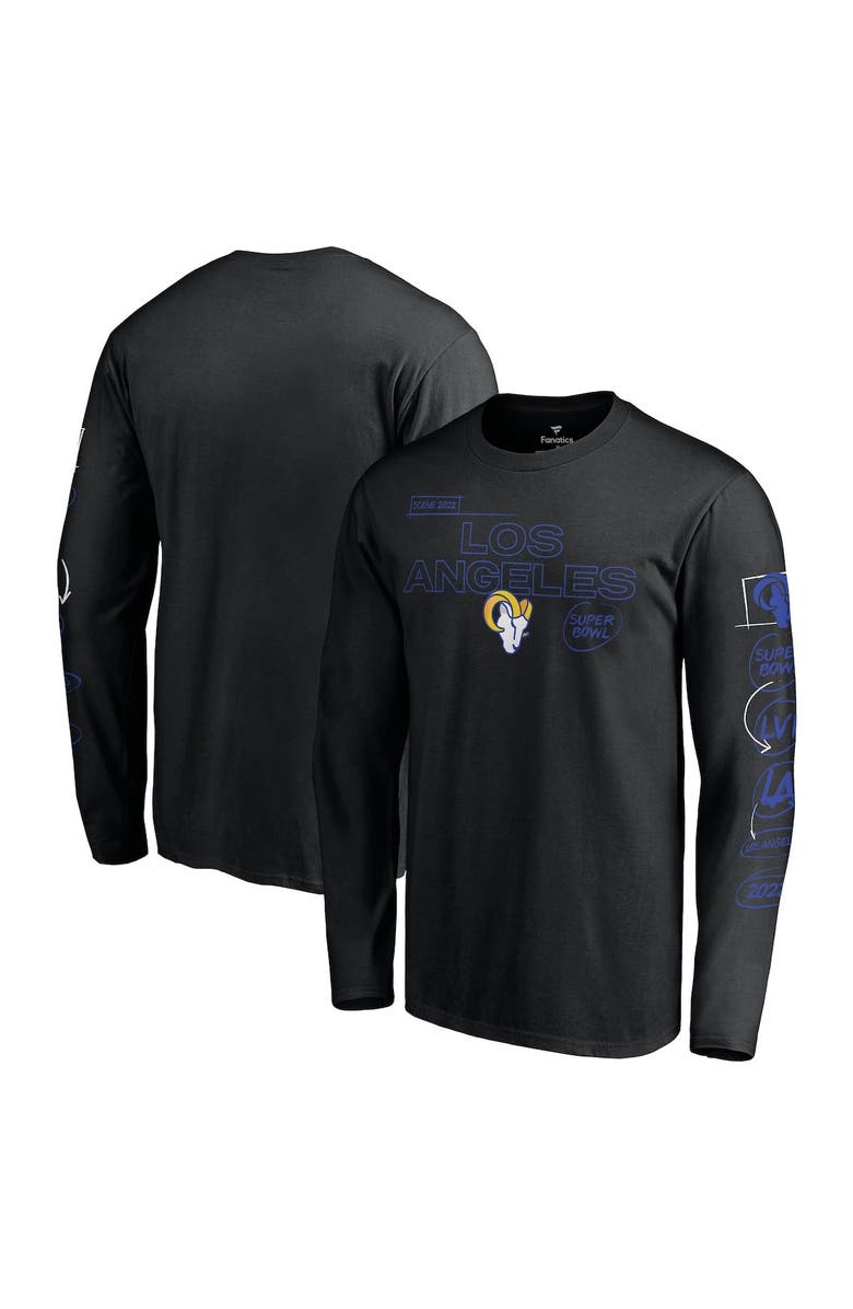 FANATICS Men's Fanatics Branded Black Los Angeles Rams Super Bowl LVI Bound Big & Tall Hollywood Action Long Sleeve T-Shirt, Main, color, 