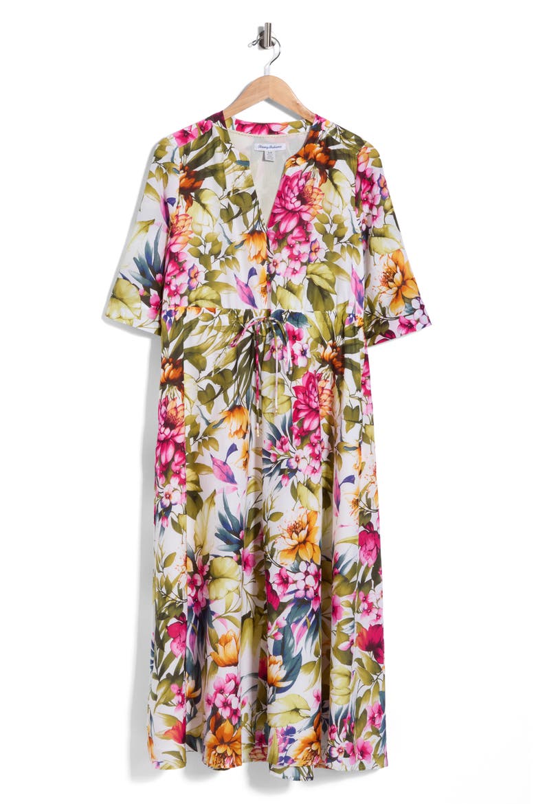 Verde Blooms Cotton & Silk Maxi Dress, Alternate, color, VANILLA ICE