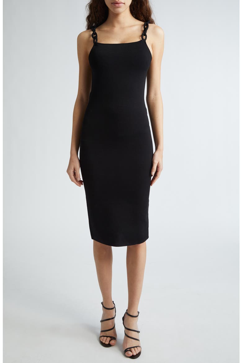 Alina Braid Strap Body-Con Dress, Main, color, BLACK