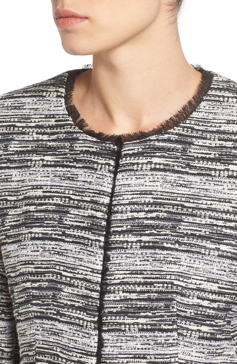 Ivanka Trump Collarless Tweed Jacket, Alternate, color, 