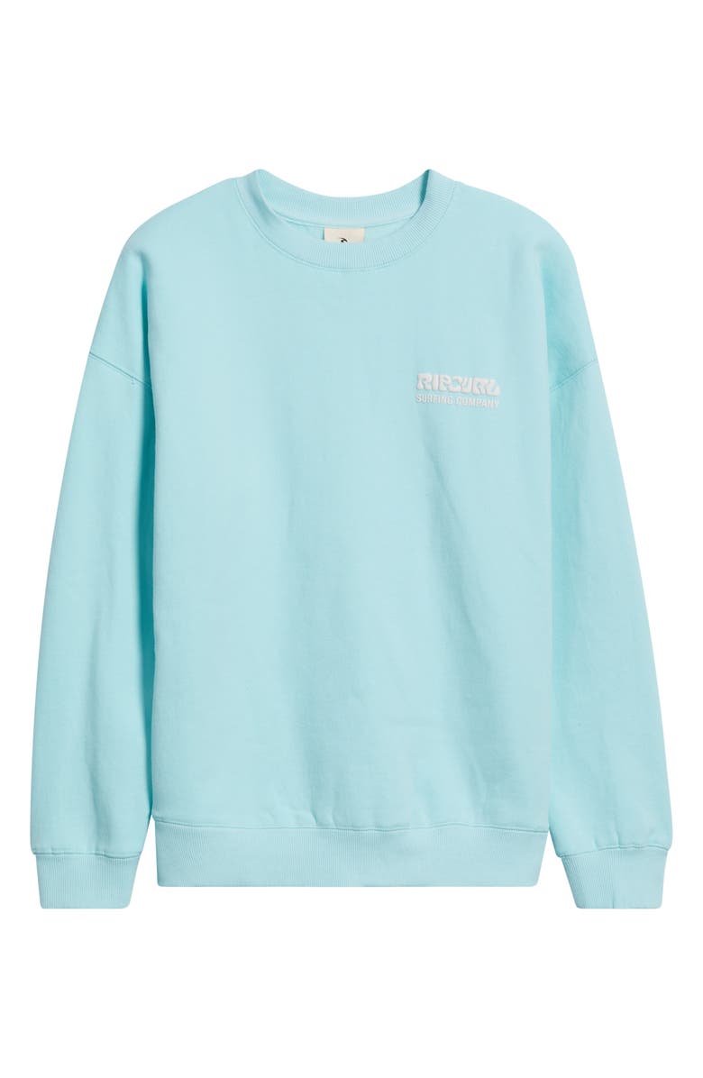 Rip Curl Surf Puff Logo Sweatshirt, Alternate, color, Light Sea Blue