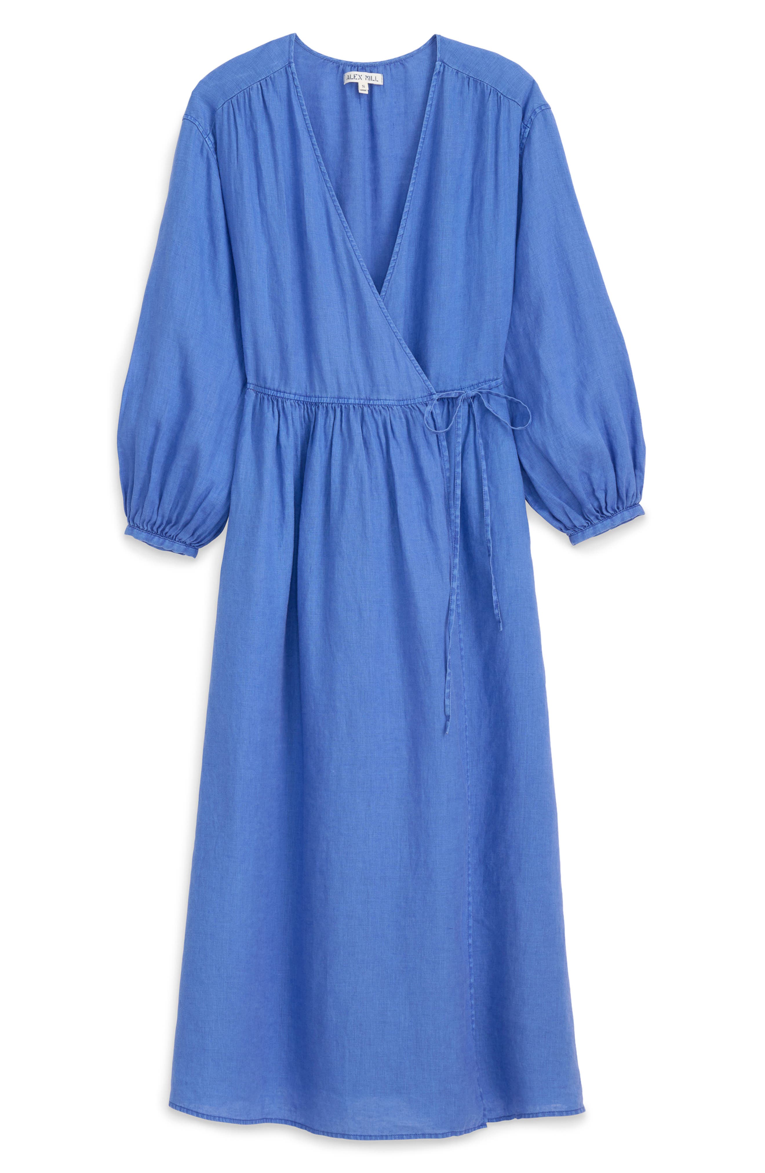 Alex Mill Lauren Long Sleeve Linen Wrap Dress