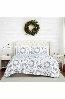 SOUTHSHORE FINE LINENS Happy Holidays Oversized Holiday Quilt Set