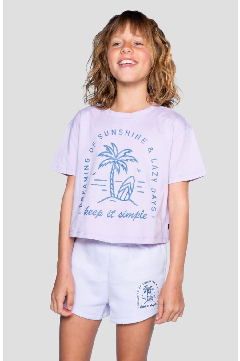 Kids' Washed Drop Shoulder T-Shirt, Alternate, color, LILAC DENIM