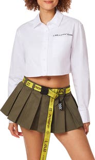 L/AB OFF-WHITE Boxy Cropped Woven Shirt