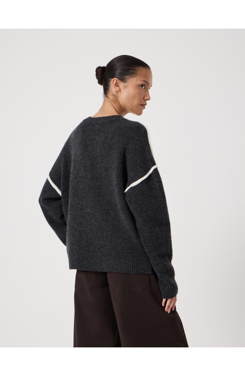 Hush Billie Wool Blend V Neck Sweater, Alternate, color, Charcoal Marl