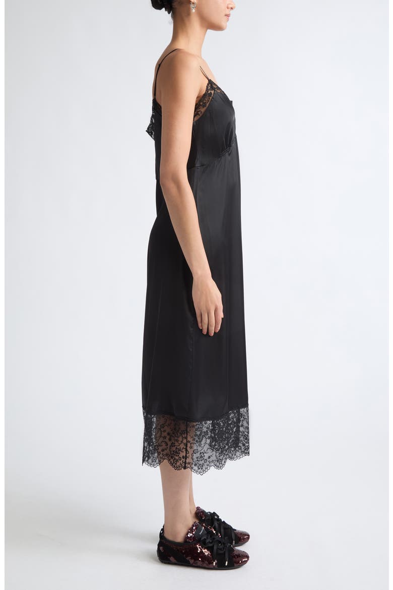 Lace Trim Slipdress, Alternate, color, BLACK