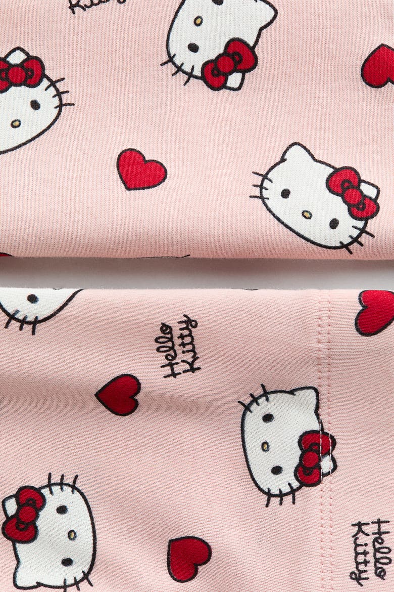 Snug-fit Printed Cotton Pajamas, Alternate, color, Light pink/Hello Kitty
