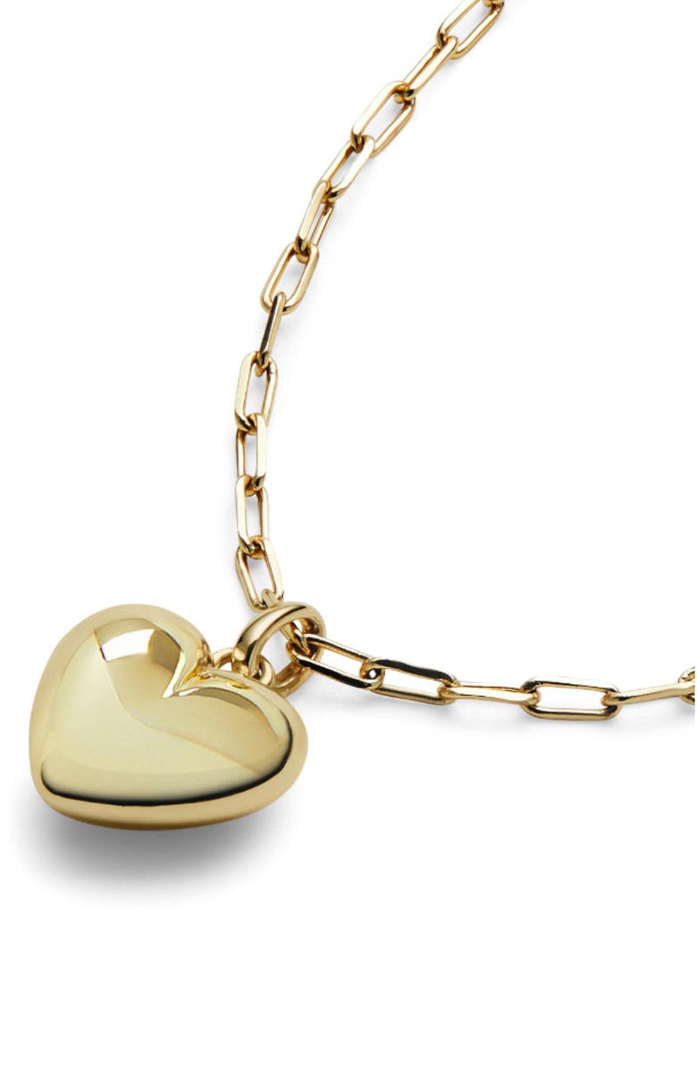 Ana Luisa Lev Puffy Heart Pendant Necklace, Alternate, color, Gold