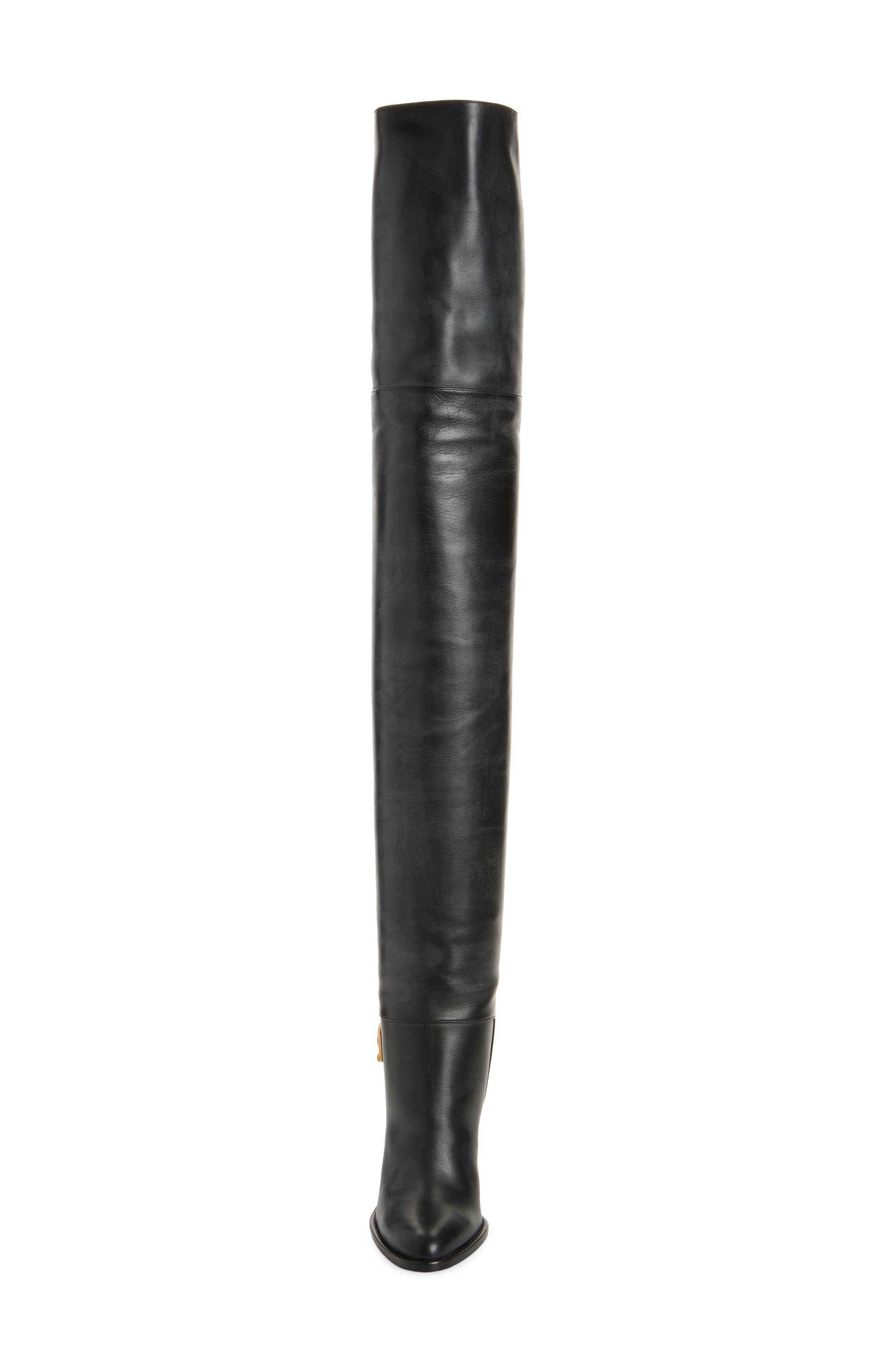 Saint Laurent Julia Divine Thigh High Boot, Alternate, color, Noir