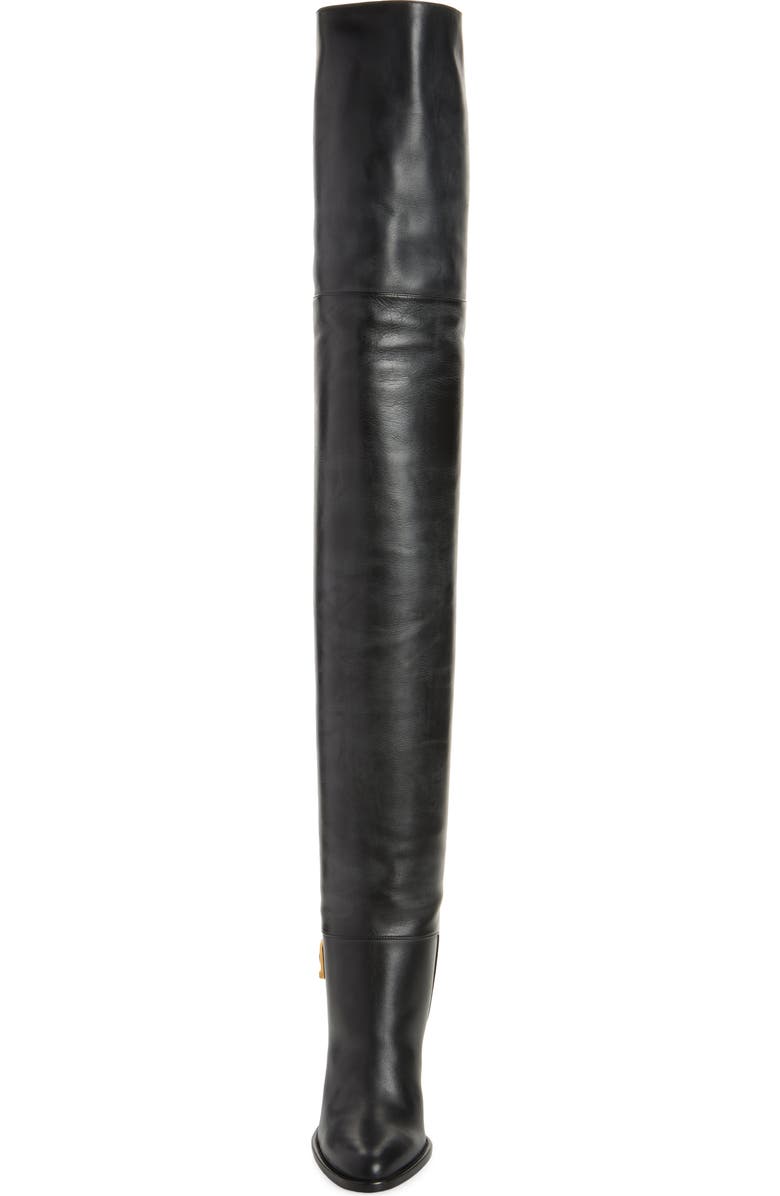 Saint Laurent Julia Divine Thigh High Boot, Alternate, color, Noir