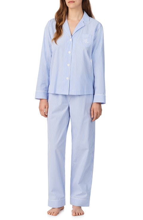 Stripe Long Sleeve Cotton Pajamas