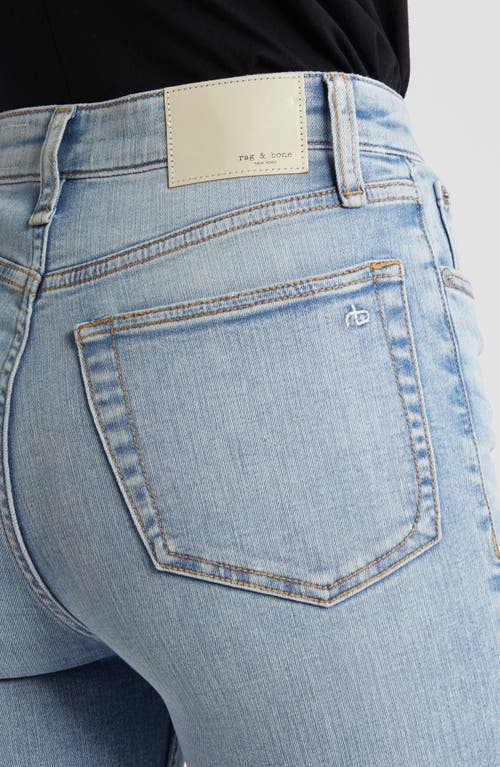 Rag & Bone Flexi Dahlia Mid-rise Full-length Lou Flare Jean In Blue