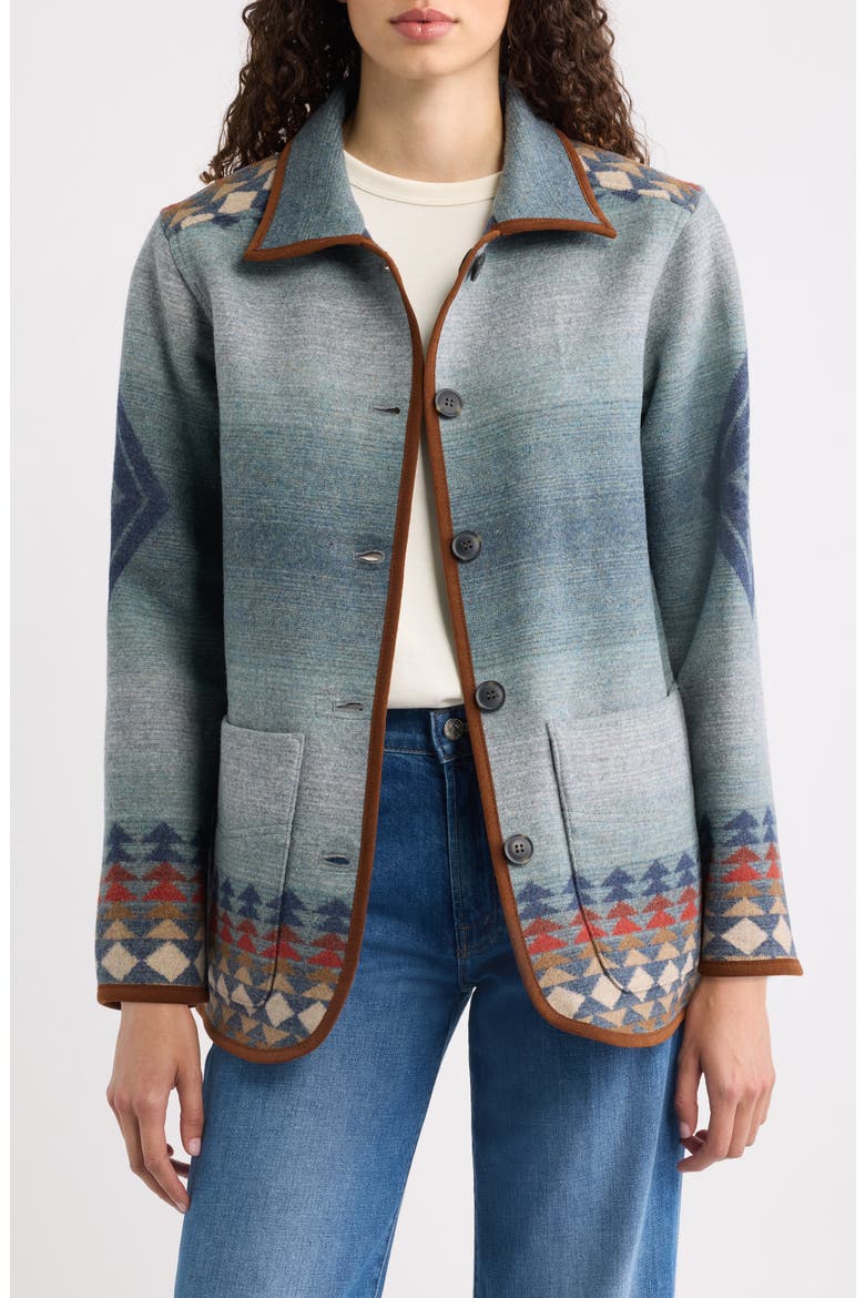 Reversible Wool Coat, Main, color, HARDING INDIGO