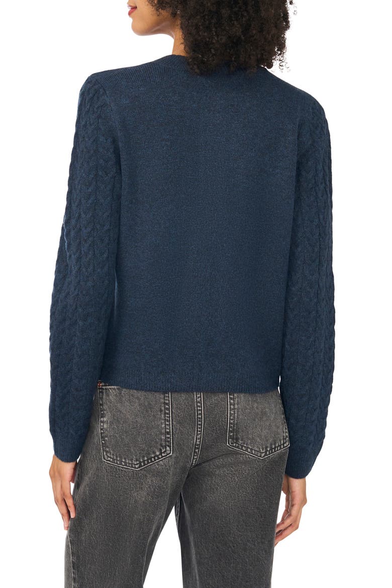 Cable Knit Cardigan, Alternate, color, VINTAGE BLUE