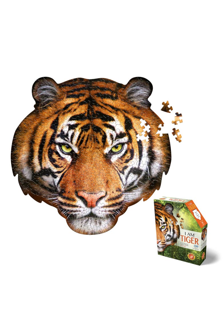I Am Tiger 300 Pieces Animal Shaped Jigsaw Puzzle, Alternate, color, Multicolored