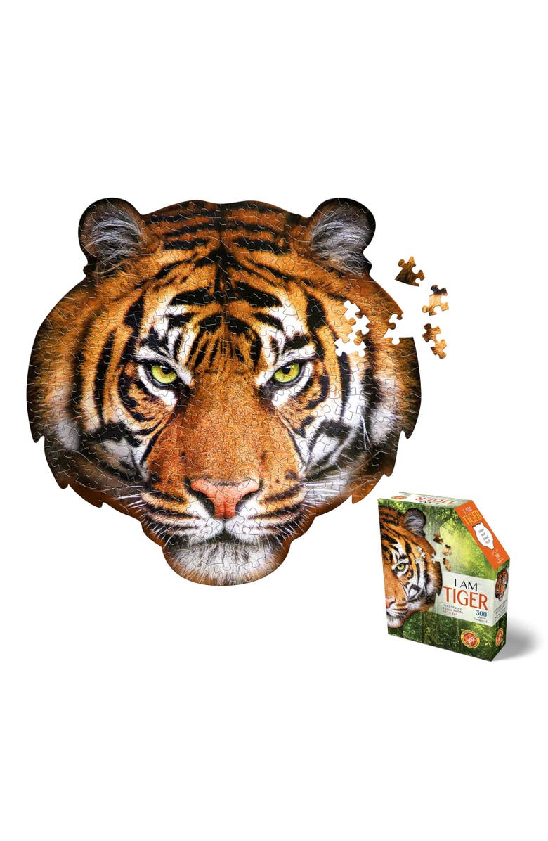 Madd Capp I Am Tiger 300 Pieces Animal Shaped Jigsaw Puzzle, Alternate, color, Multicolored