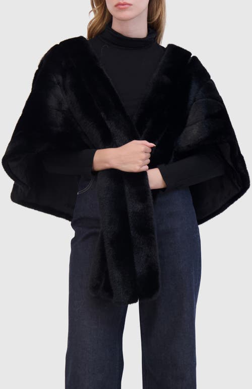 Lyla Grant Fur-free Mink (faux Fur) Stole In Black