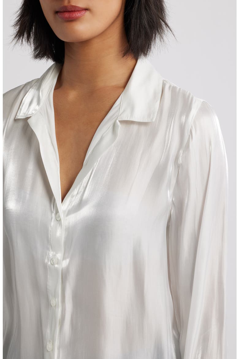 Clean Button-Up Shirt, Alternate, color, WHITE SHIMMER