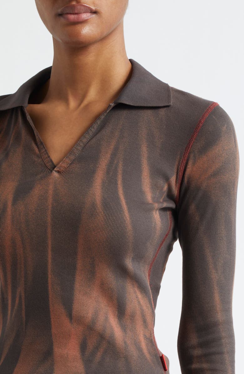 DIESEL<sup>®</sup> T-Ribs Long Sleeve Stretch Cotton Rib Polo, Alternate, color, 