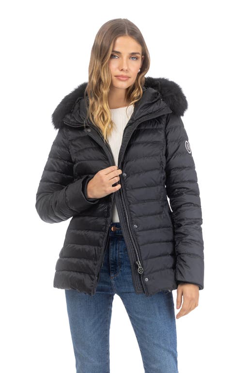 Gorski Apres-ski Horizontal Short Jacket With Detachable Toscana Lamb Hood Trim In Black